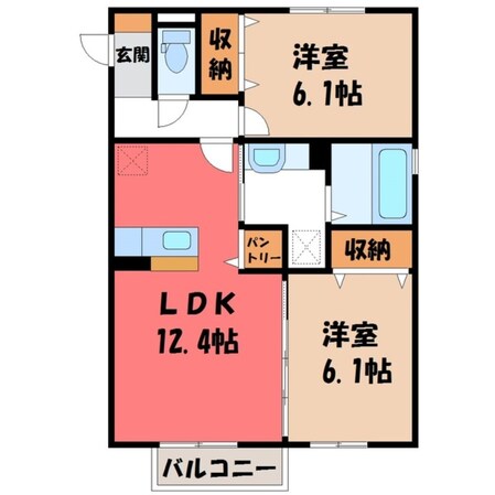 宇都宮駅 バス20分  豊郷台二丁目下車：停歩3分 1階の物件間取画像